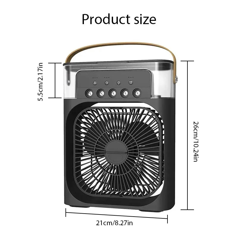 Portable Fan Air Conditioners USB Electric Fan Air Cooler LED Night Light Water Mist Fun 3 in 1 Air Humidifier for Home